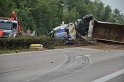 LKW umgestuerzt A 1 Rich Saarbruecken P037